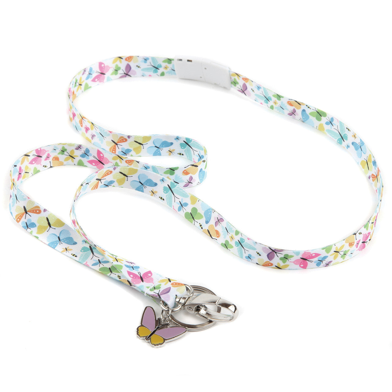 Flutter By Key Ribbon Lanyard boojeebeads.
